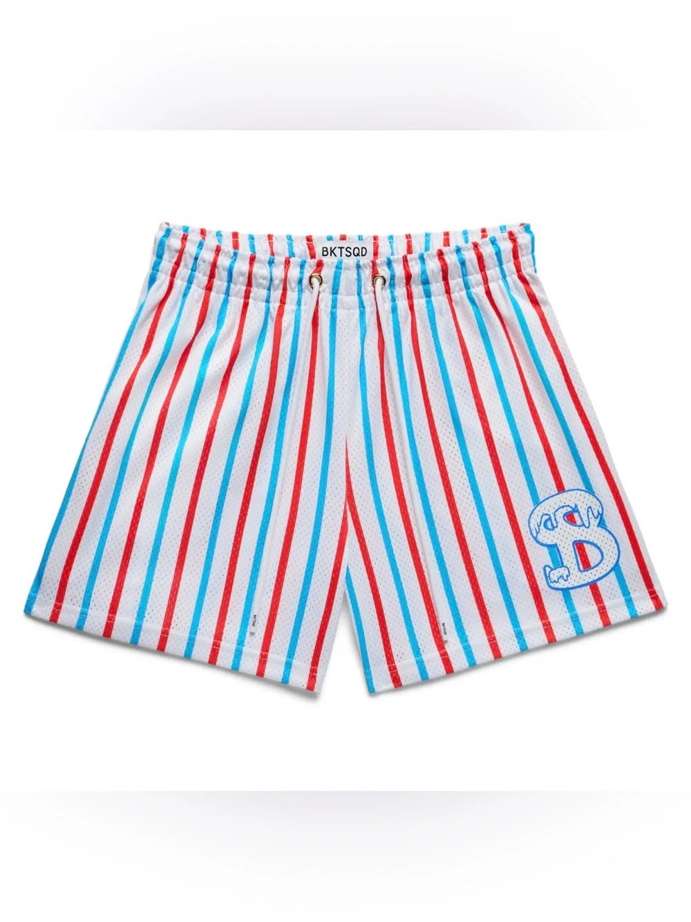 Bucket squad cherry ice shorts Striped Red & Blue Mesh Athletic kids XS